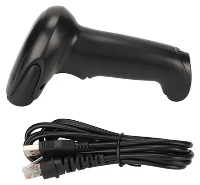 Obrázek produktu pro Ergonomický ruční skener 1D-2D čárových kódů, černý, kabelový, pro komerční logistiku maloobchodních skladů