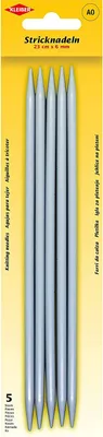 Produktbild von KLEIBER Stricknadel-Set / Strumpfspiele 200 mm x 6,0 mm 5 Aluminium-Stricknadeln