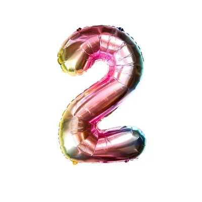 Produktbild von Oblique Unique 1x Folien Luftballon mit Zahl 2 Kinder Geburtstag Jubiläum Party Deko Ballon bunt