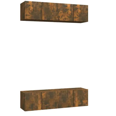 Produktbild von vidaXL TV-Wandschränke 4 Stk. Räuchereiche 60x30x30 cm Holzwerkstoff