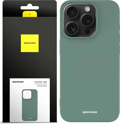 Produktbild von Spacecase Silikonhülle iPhone 15 Pro dunkelgrün