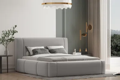 Produktbild von Polsterbett OLAF -OM 90 x 200 mit Bettkasten. Farbe: Grau