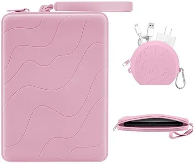 Productafbeelding van Silicone Clutch - Watergolfdesign - Multi-purpose Hoes - Geschikt voor E-readers tot 7 Inch - Praktische Polsband - Ritssluiting voor Snelle Toegang - E-reader Hoes