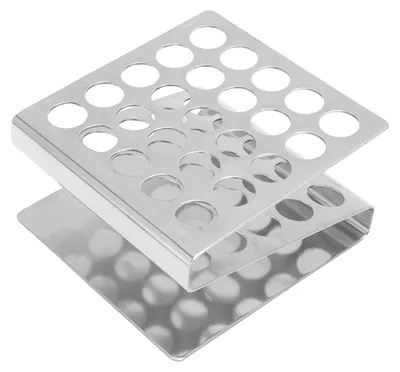 Obrázok produktu pre Stojan na skúmavky s 25 otvormi, z nehrdzavejúcej ocele, držiak v tvare písmena Z, organizér na skúmavky s priemerom ≤ 17 mm