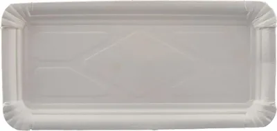 Produktbild von 250 Pappteller Grillteller Imbissteller Teller eckig FF 11 x 24 cm Weiß