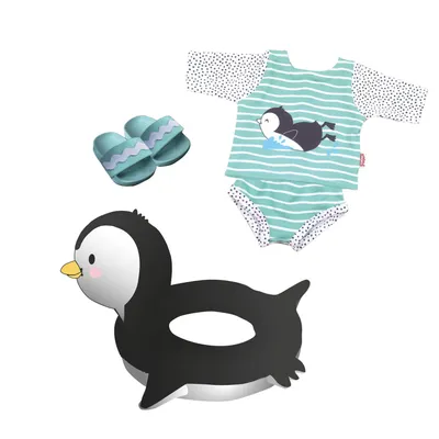 Image de Poppen Zwemset Pinguin, 35-45 cm