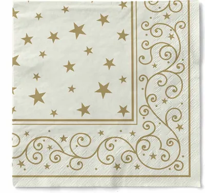 Produktbild von Sovie HORECA Weihnachtsserviette Liam in Champagner aus Tissue 40 x 40 cm, 100 Stück