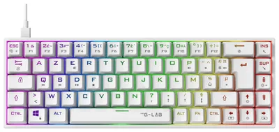 Produktbild von Gaming-Tastatur The G-Lab Keyz Titanium, mechanisch, 65%, RGB, AZERTY, weiß
