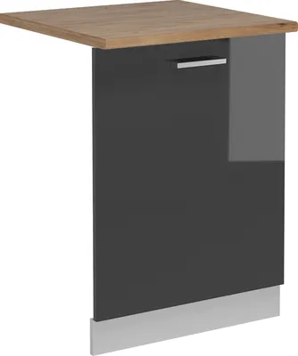 Produktbild von Geschirrspülblende Vicco R-Line Anthrazit Hochglanz 60 cm , AP Eiche, Model 54977
