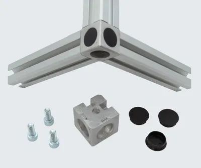 Produktbild von Würfelverbinder 40 - 3 D inkl. Verschraubung für 40er Aluprofile item kompatibel
