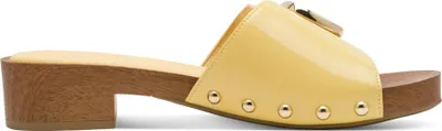 Produktbild von Tamaris Damen Pantolette Clog mit Sohle in Holzoptik und Nieten 1-27315-46, Größe:42 EU, Farbe:Gelb
