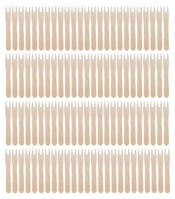 Immagine prodotto di Set di 200 forchette di legno per patatine fritte, ideali per feste e picnic