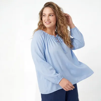 Produktbild von Bluse luftig und leichte Tunika 38-44 Damen Oberteil mit Ausschnitt