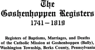 Produktbild von Goshenhoppen Registers, 1741-1819