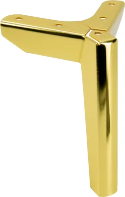 Image de Pied de meuble métallique en chrome doré, hauteur 15 cm Finition chromée élégante pour un design glamour minimaliste, idéal pour les meubles et les intérieurs modernes
