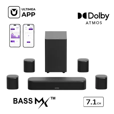 Produktbild von ULTIMEA Aura S5T - 7.1 Soundbar mit Dolby Atmos, 5,25'' Subwoofer, 4 Surround-Lautsprecher, HDMI eARC, App-Steuerung, 420W Spitzenleistung