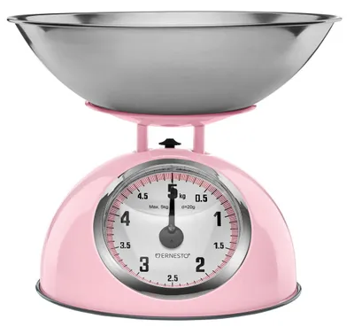 Produktbild von Große mechanische Retro-Küchenwaage Vintage Rosa