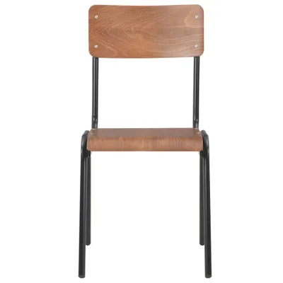 Immagine prodotto di vidaXL Sedie da pranzo 4 pz. Marrone Compensato solido e acciaio