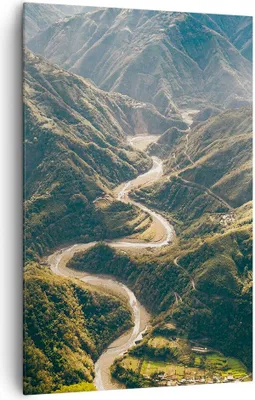 Produktbild von Bild auf Leinwand - Leinwandbild - Einteilig - Berge Weg Wald - 80x120cm - Wand Bild - Wanddeko - Wandbilder - Leinwanddruck - Kunstdruck - Wanddekoration - Leinwand bilder - Wandbild - PA80x120-4700
