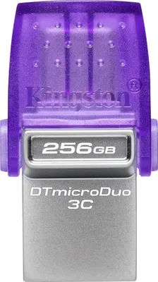 Immagine prodotto di Kingston DataTraveler microDuo 3C USB flash drive 256GB USB Gen 3 Type-C e Type-A - DTDUO3CG3/256GB, Viola + Argento