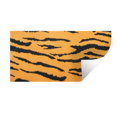 Produktbild von MuchoWow® Wandtattoo Wandsticker Wandaufkleber Tigerdruck - Braun - Orange 40x20 cm Selbstklebend und Repositionierbar - Aufkleber