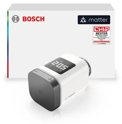 Immagine prodotto di Bosch Smart Home Termostato per radiatori II [+M], termostato intelligente, utilizzo flessibile nel sistema Bosch Smart Home o in sistemi Matter di diversi produttori, antracite