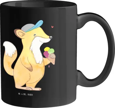 Produktbild von Mr. & Mrs. Panda Trinkbecher Sommer Meer Strand - Schwarz - Geschenk, Küste, Strandurlaub, Tasse, Inspiration, Küstenurlaub, Blühende Blumen, Kaffeebecher, Urlaub Am