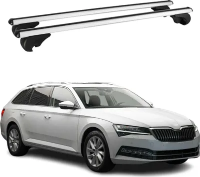 Produktbild von Dachträger Grundtäger für Skoda Superb mk3 Kombi 2015-2023 75kg Alu Silber 2 tlg