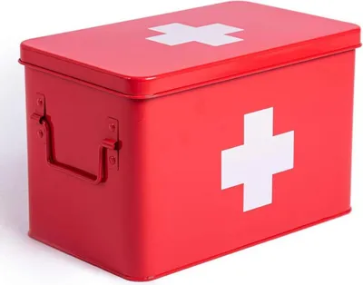 Produktbild von Metall Erste Hilfe Koffer Medizinbox Schrank XXL Rot 32x19x20cm