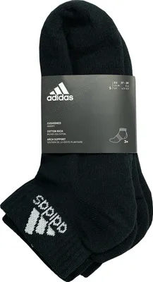 Produktbild von Adidas 3 Paar Quarter-Sportsocken / Socken Frottee Einlegesohle - Baumwolle Schwarz3739