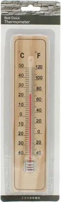 Produktbild von Thermometer aus Holz auf Karte 22x5x0,5cm