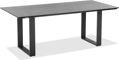 Produktbild von Gartentisch Noha 200x95 Tischplatte HPL Beton Profilkufe Aluminium Anthrazit