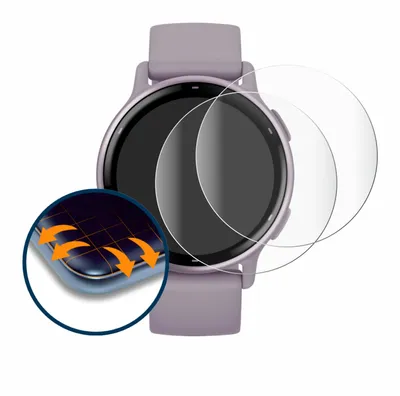 Produktbild von 2x BROTECT Fullscreen Schutzfolie für Garmin vivoactive 5 Displayschutz Folie Fullcover Klar Transparent