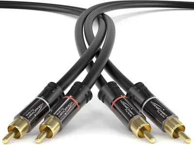 Obrázek produktu pro KabelDirekt 797698091105, 2 x RCA, Samec, 2 x RCA, Samec, 0,5 m, Černá
