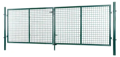 Produktbild von Gartentor und Gartentür aus verzinktem Stahl | Grün | 310,1 x 6,1 x 150,1 cm