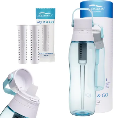 Obrázek produktu pro Filtrační láhev Aqualogis sky blue 750ml + 2 filtry