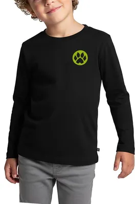 Produktbild von Spreadshirt Miraculous Cat Noir Umrisse Front- & Backprint Kinder Premium Langarmshirt, 110/116 (4 Jahre), Schwarz