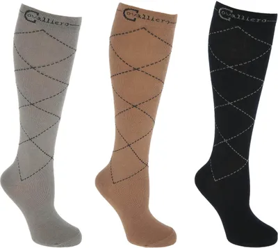 Produktbild von Covalliero Reitstrumpf Karo 3er Pack Reitsocken 34-36