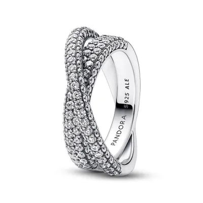 Produktbild von PANDORA Moments Damenring Timeless Pavé aus Sterlingsilber