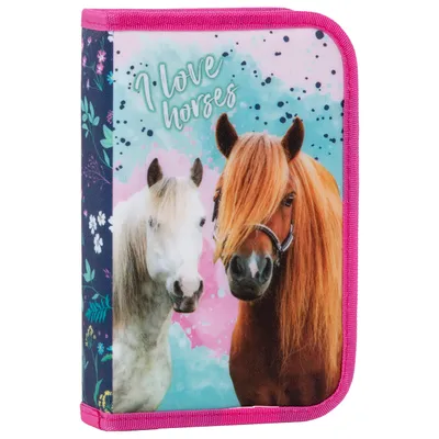 Produktbild von Pferde Federtasche ungefüllt leer Federmäppchen Federmappe Pony