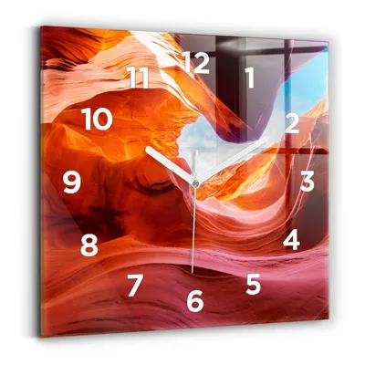 Obrázok produktu pre Wallfluent Hodiny - Sklenené Nástenné Hodiny - Tichý Quartz Strojček - Nástenná Dekorácia Spálňa Kuchyň - Biele Ruky - 30x30 cm - kaňon
