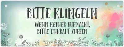 Produktbild von Metallschild mit Spruch: Bitte klingeln - Wenn keiner aufmacht, ... Schild