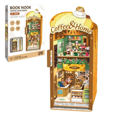 Produktbild von 3D-Puzzle Book Nook KIT, DIY-Puppenhaus-Bausatz mit LED-Licht für Erwachsene