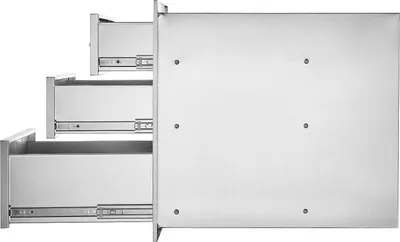 Immagine prodotto di SucceBuy 18x23 pollici cassetti per cucina da esterno con triplo accesso, in acciaio inox con maniglia cromata, 18x23x23 pollici per stazioni barbecue