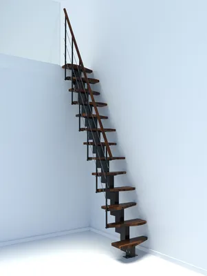 Obrázok produktu pre Schody priame Quatro orech čierny, 13 stupňov, šírka 65 cm