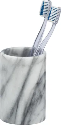 Image de WENKO Gobelet pour brosse à dents Porte-brosse Accessoires de salle de bain Onyx Marbre
