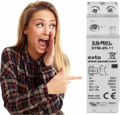 Image de Contact modulaire STM-25-11 – 230 V – Gris – Électromagnétique – Haute capacité de charge – Montage sur rail DIN