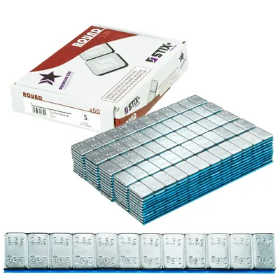Obrázok produktu pre 50 pásov lepiacich závaží STIX 30G (12x2,5G), pozinkovaná oceľ, hrúbka závažia 2 mm