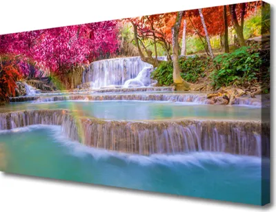 Produktbild von Tulup Leinwand-Bilder 100x50 Wandbild Canvas Kunstdruck Wasserfall Natur