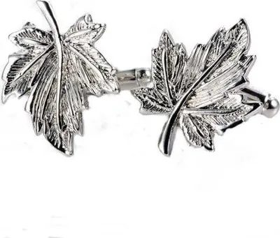Image de Boutons de manchette feuille d'érable argent